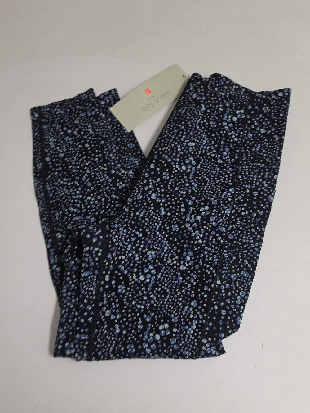NEW Sweaty Betty S Power High Waist 7/8 Leggings Black Blue Celestial Dot Yoga